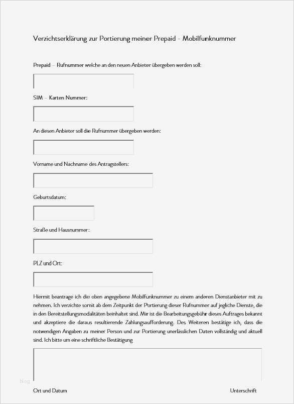 Kündigung Klarmobil Rufnummernmitnahme Vorlage Erstaunlich Groß Teilweise Verzichtserklärung Vorlage Fotos