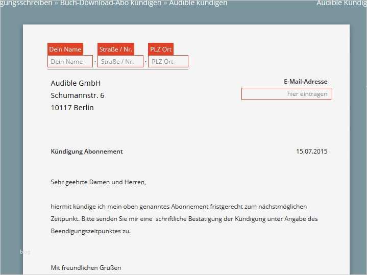 Kündigung Konto Vorlage Genial Audible Kündigung Vorlage Download Chip
