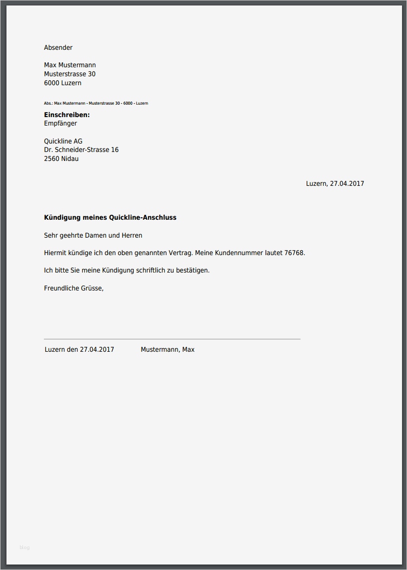 Kündigung Krankenkasse Vorlage Word Genial Kündigung Quickline Internet Anschluss Online Pdf Erstellen