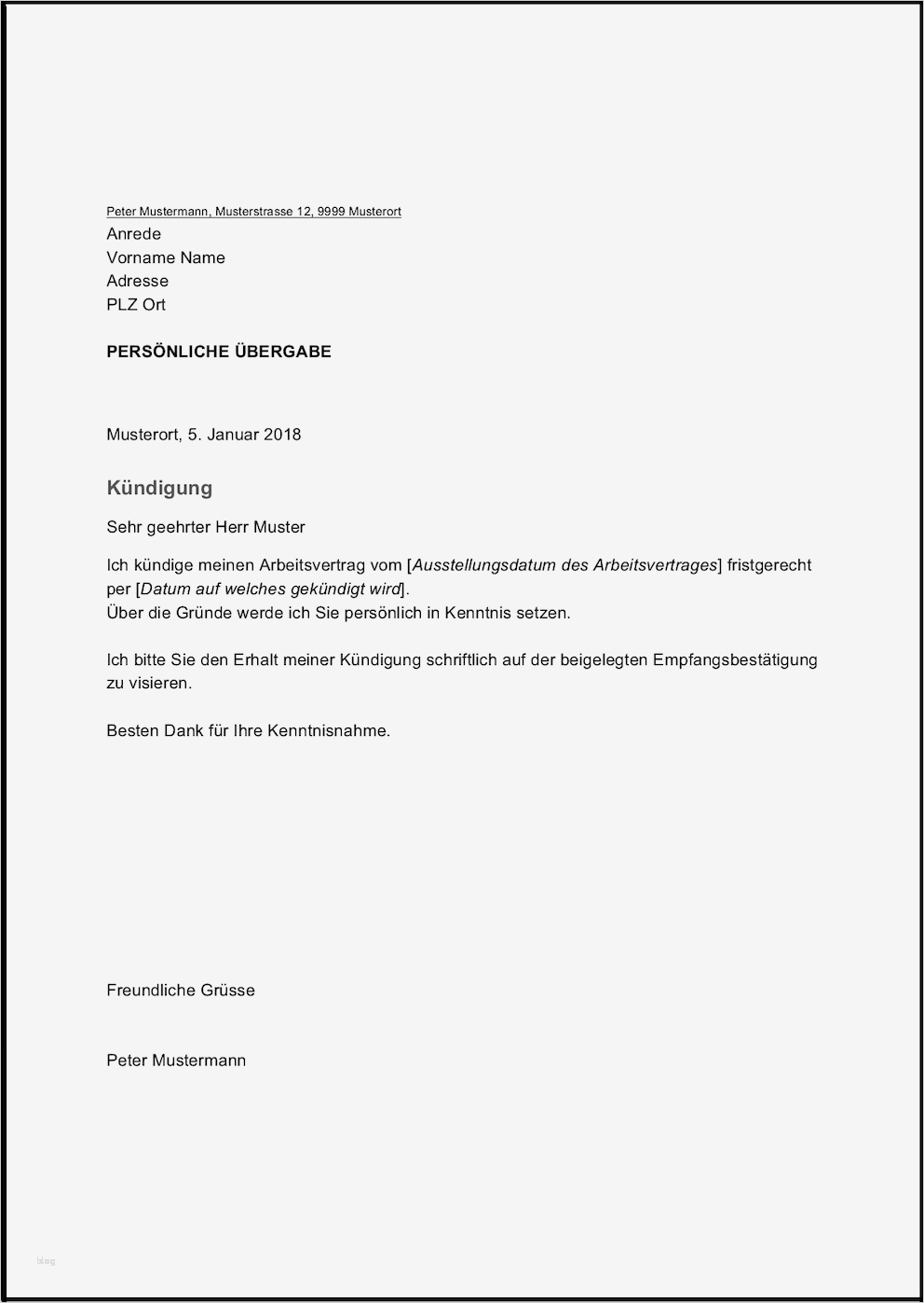 Kündigung Krankenkasse Vorlage Word Süß Kündigungsschreiben Arbeitnehmer Word Vorlage