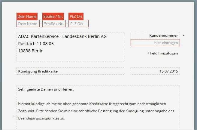 Kündigung Kreditkarte Vorlage Genial Adac Kreditkarte Kündigen Vorlage Download Chip