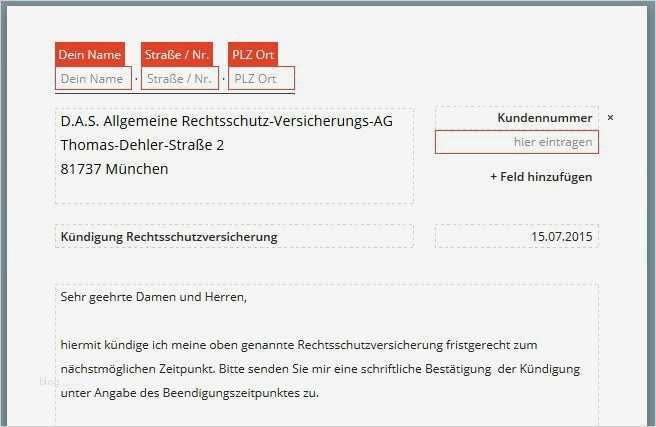 Kündigung Lebensversicherung Vorlage Wunderbar D A S Rechtsschutzversicherung Kündigung Vorlage