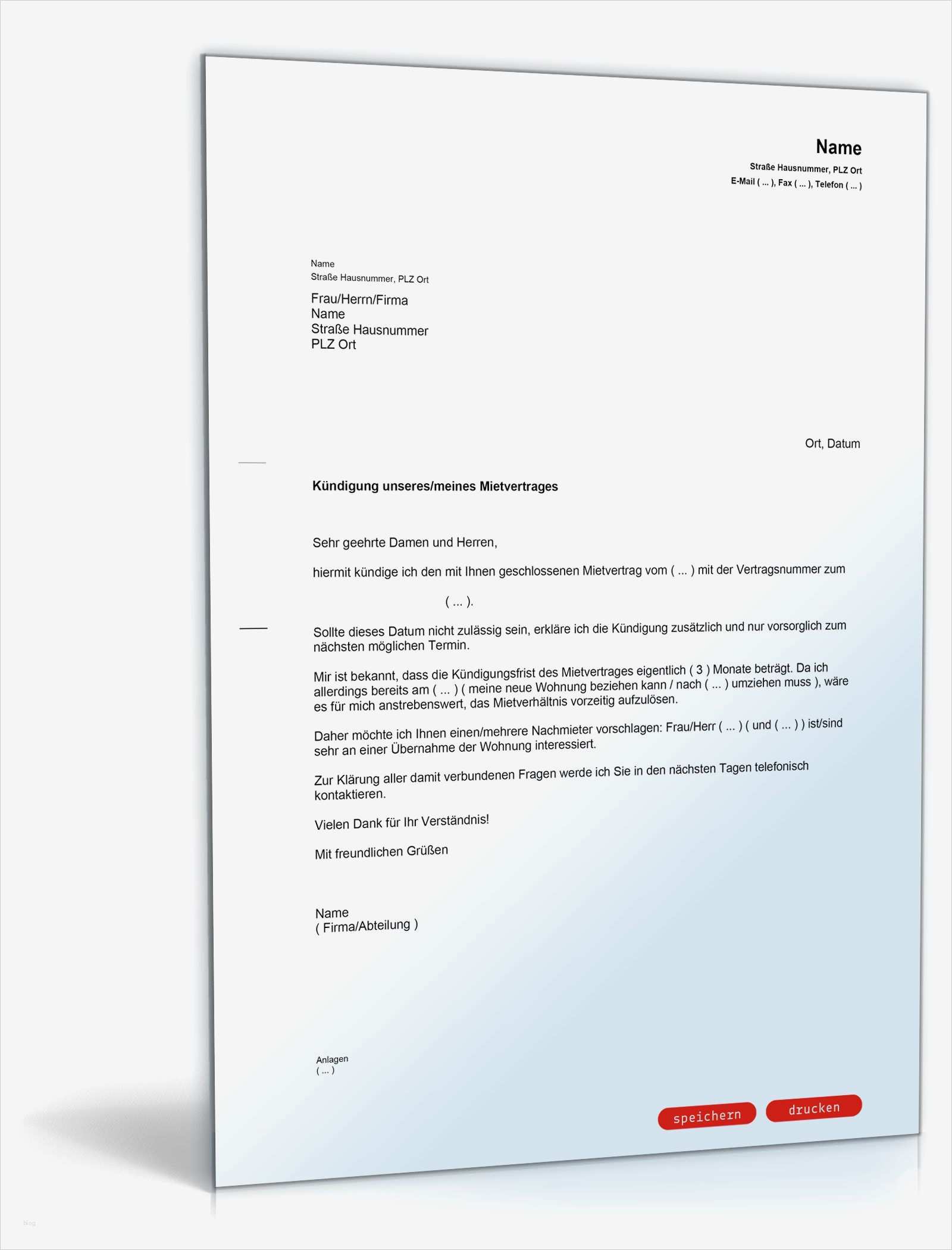 Kündigung Mietvertrag Vermieter Vorlage Einzigartig Kündigung Mietvertrag Vermieter Vorlage Kündigung