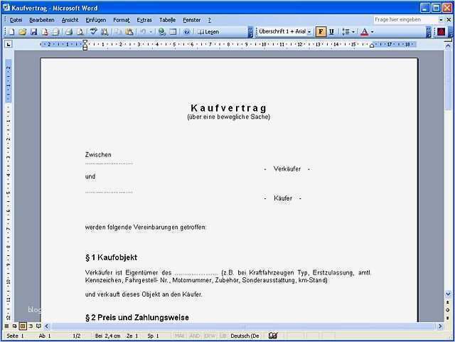 Kündigung Vorlage Word