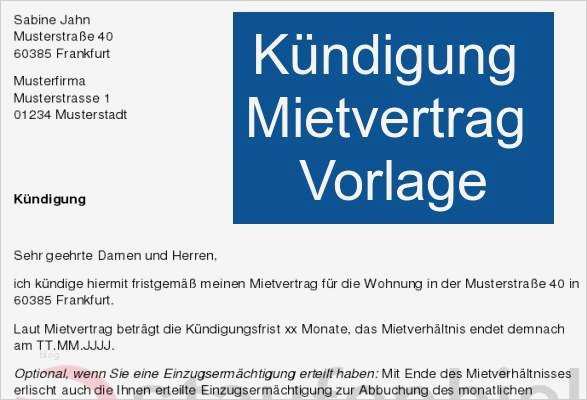 Kündigung Mietwohnung Vorlage Süß Kündigung Mietvertrag Vorlage Download