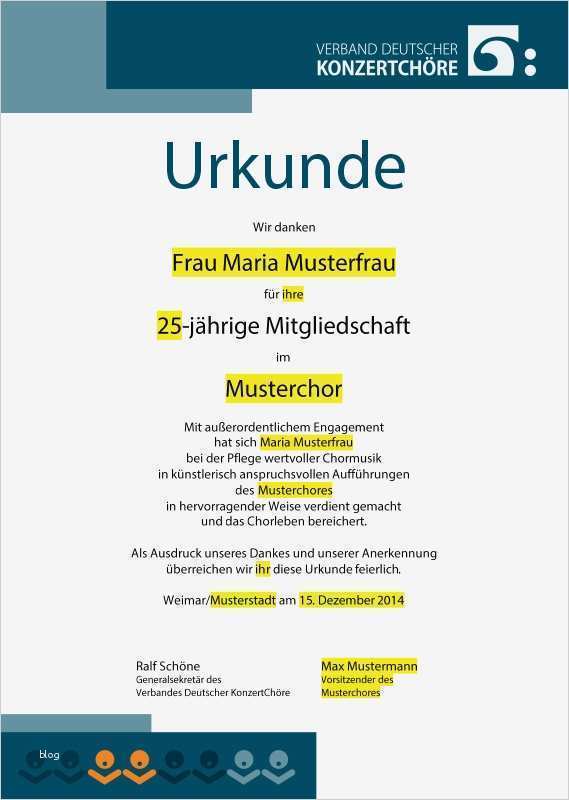 Kündigung Mitgliedschaft Vorlage Kostenlos Gut Verleihung Von Urkunden An Ver Nstvolle Chormitglieder