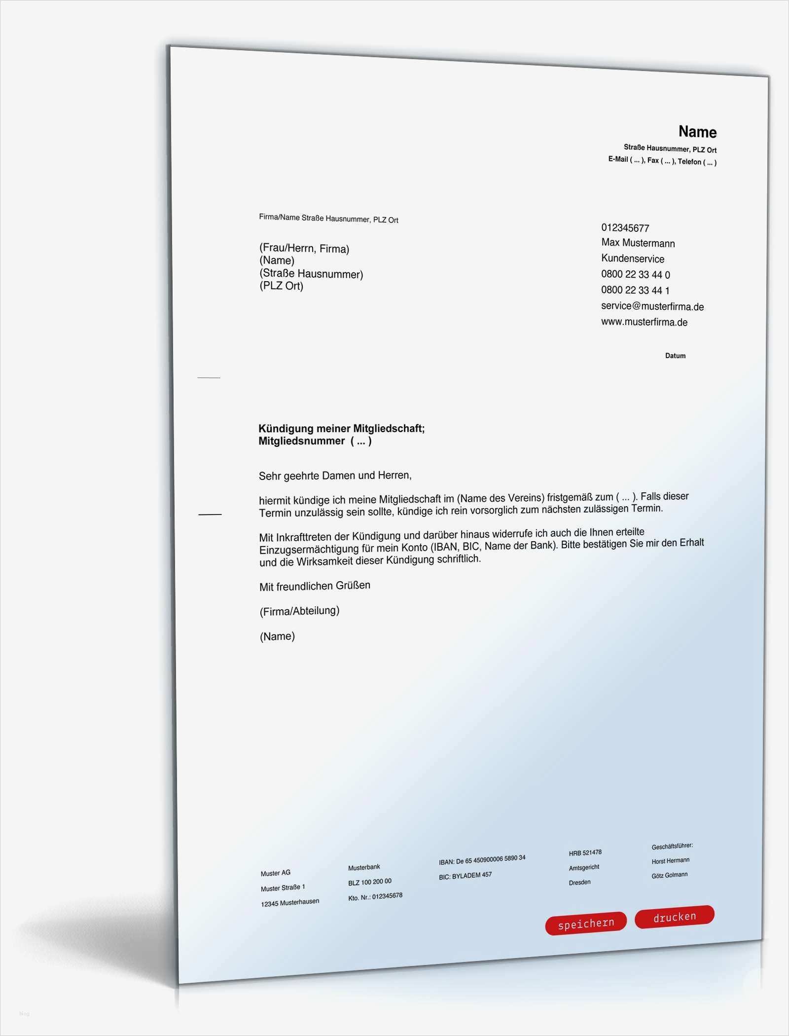 Kündigung Mitgliedschaft Vorlage Kostenlos Süß Kündigung Mitgliedschaft Verein