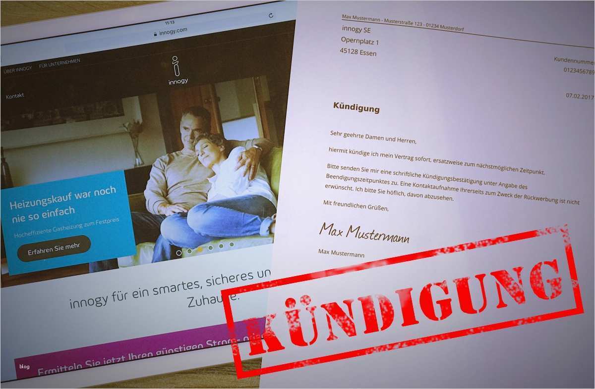 Kündigung Stromanbieter Vorlage Schön Innogy Online Kündigen Kostenlose Vorlage Zum Herunterladen
