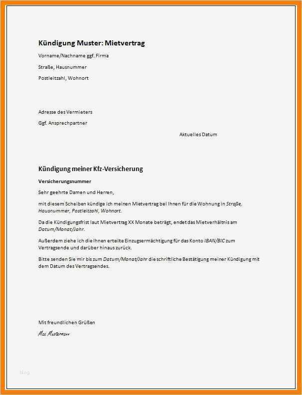 Kündigung Vodafone Vorlage Süß 6 Kündigung Muster