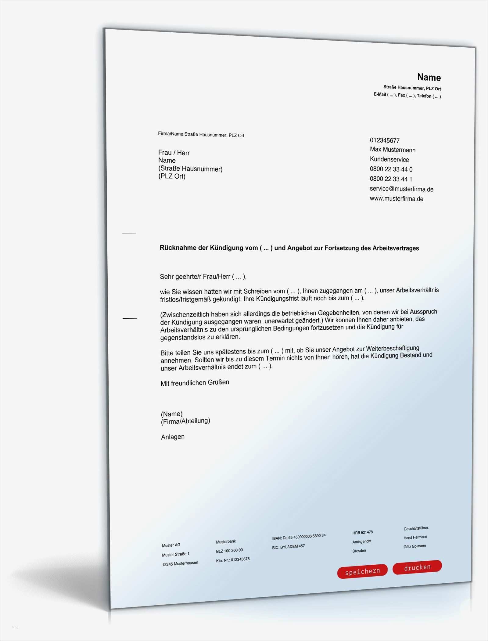 Kündigung Vorlage Arbeitgeber Gut Arbeitsvertrag Kündigung Vorlage