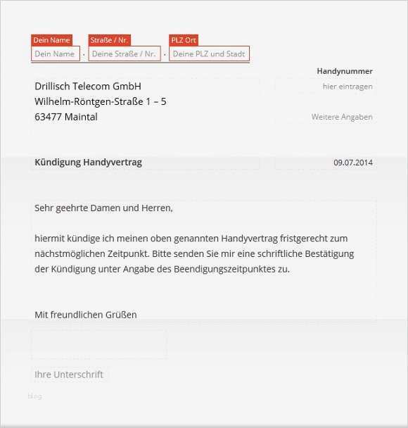 Kündigung Vorlage Handy Angenehm Kündigung Simply Vorlage – Giga
