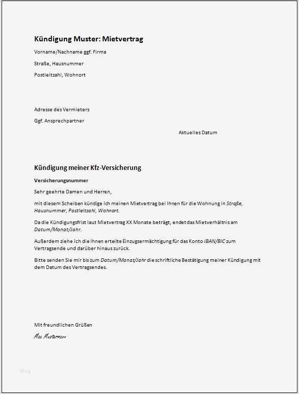Kündigung Vorlage Handy Erstaunlich Das Muster Einer Kündigung Kostenlose Vorlagen Ratgeber