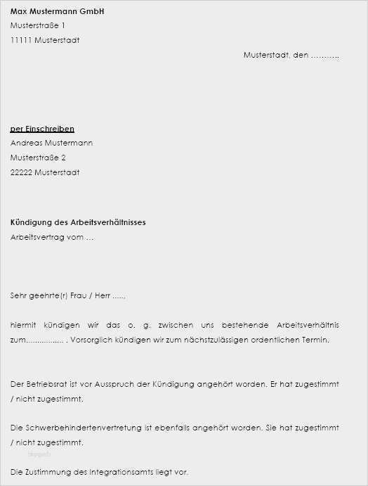 Kündigung Vorlage Kostenlos Arbeitnehmer Beste Kündigungsschreiben Arbeitnehmer Vorlage Kostenlos Hübsch