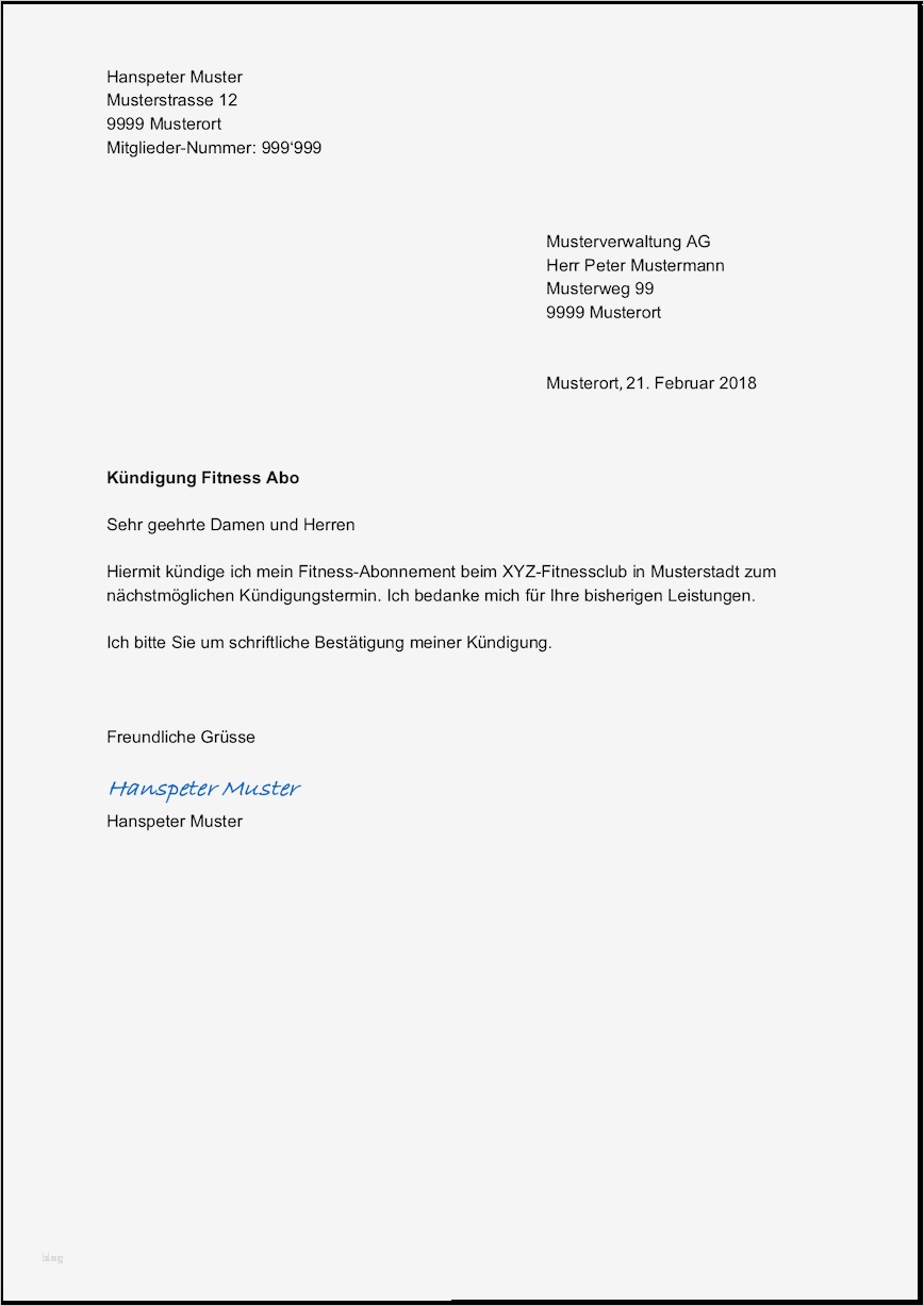 Kündigung Vorlage Word Wunderbar Vorlage Kündigung Für Job Wohnung Fitness Abo