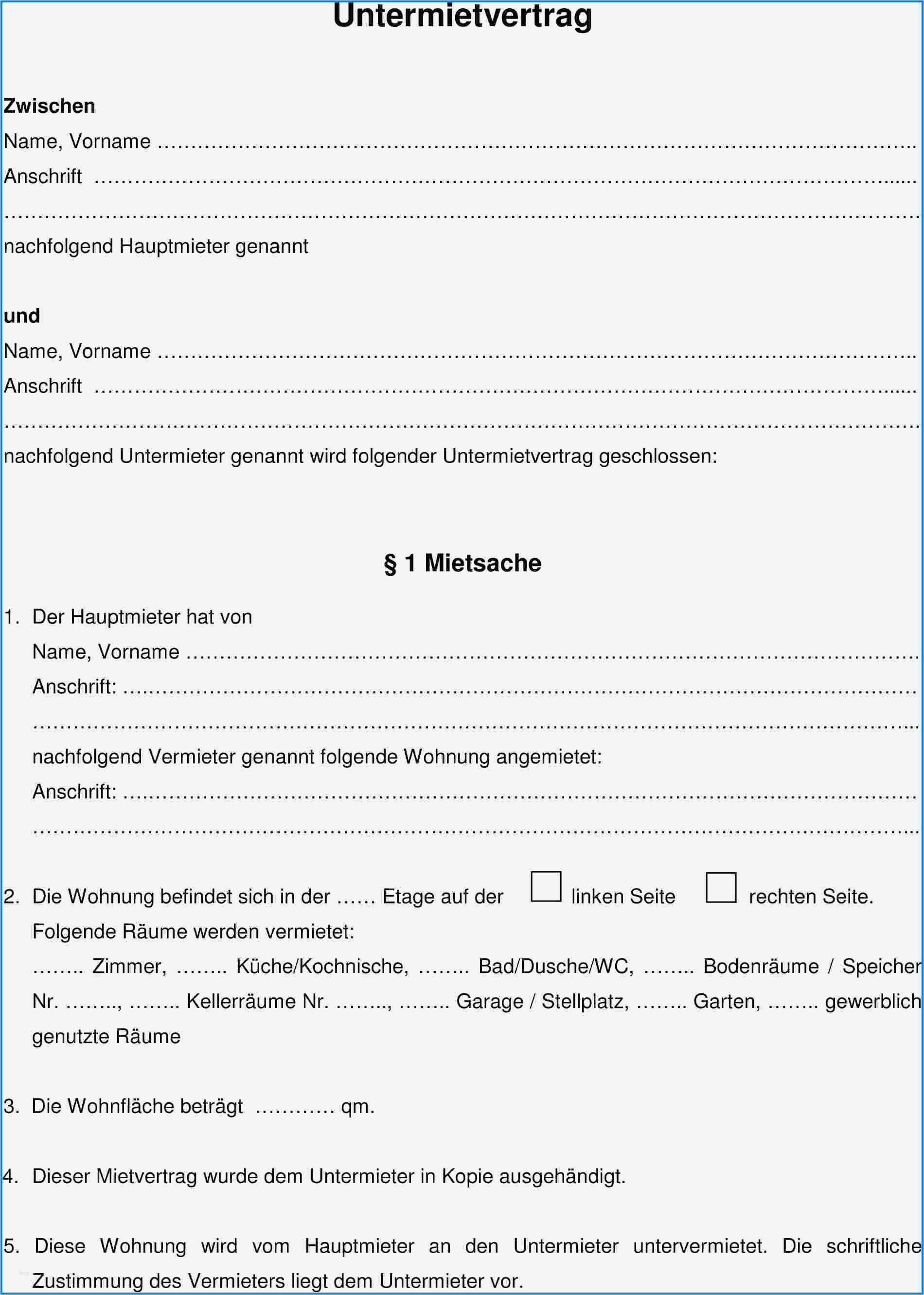 Kündigung Vorlage Zeitung Wunderbar Kündigung Untermietvertrag Vorlage