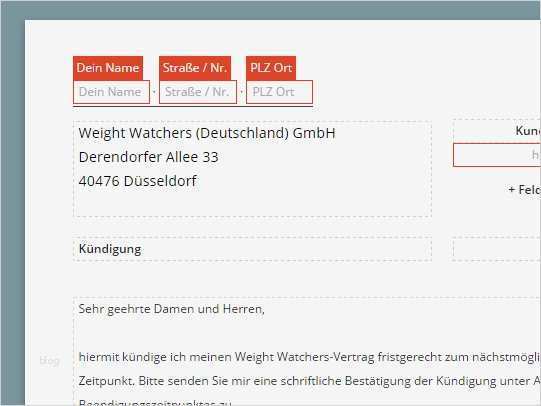 Kündigung Weight Watchers Vorlage Bewundernswert Weight Watchers Kündigung Vorlage Download Chip