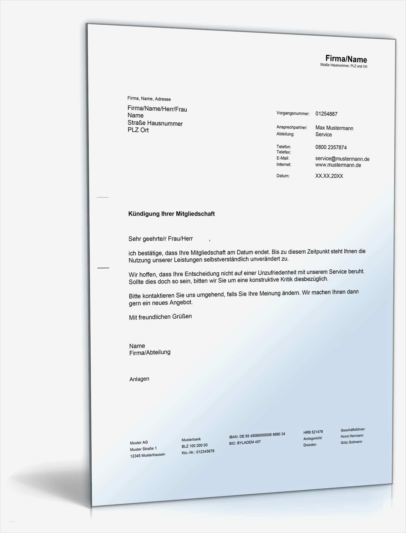 Kündigungsbestätigung Vorlage Schön Bestätigung Einer Kündigung Rechtssicheres Muster En