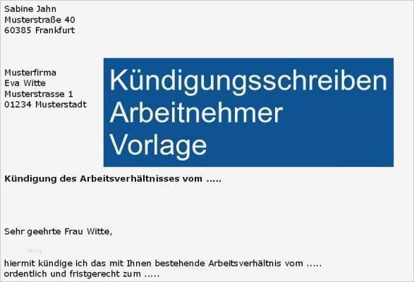 Kündigungsschreiben Arbeitnehmer Vorlage Kostenlos Beste Kündigungsschreiben Arbeitnehmer Vorlage Download
