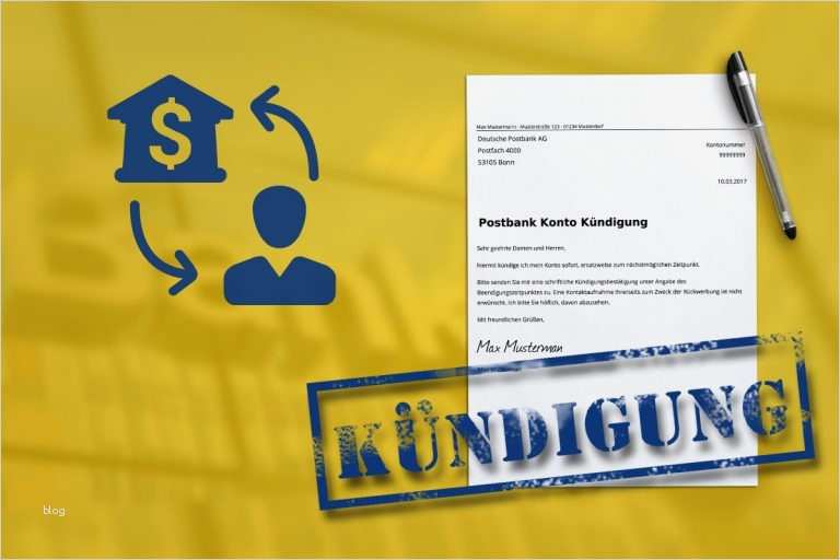 Postbank Konto kündigen 2017 geprüfte Vorlage & online