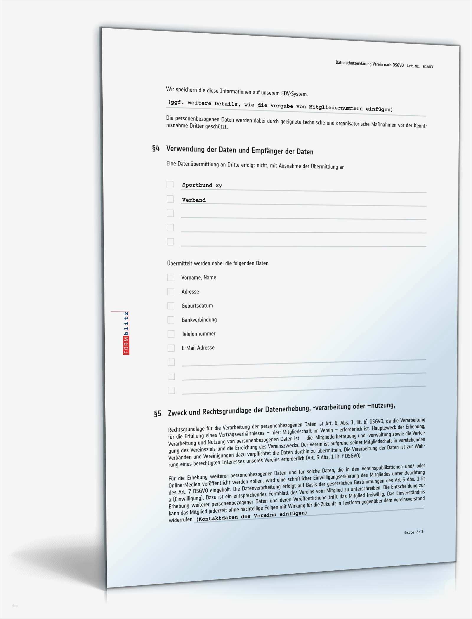 Kündigungsschreiben Verein Vorlage Cool Datenschutzerklärung Verein Muster Zum Download