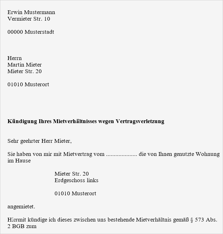 Kündigungsschreiben Vorlage Arbeitgeber Hübsch Kündigungsschreiben Für Vermieter Diverse Vorlagen