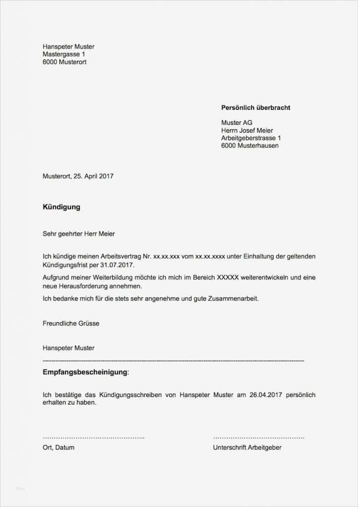 Kündigungsschreiben Vorlage Pdf Wunderbar Kündigungsschreiben Arbeitnehmer Vorlage Schweiz