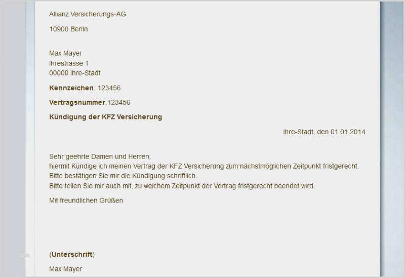 Kündigungsschreiben Vorlage Versicherung Schönste Fantastisch Kfz Versicherung Zertifikat Vorlage Galerie