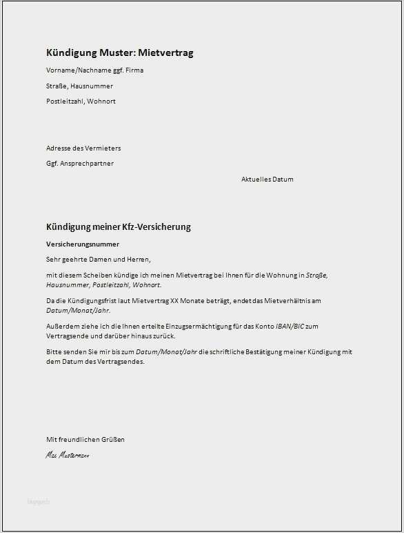 Kündigungsschreiben Vorlage Wohnung Cool Kündigungsschreiben Wohnung Vorlage Elegant Muster