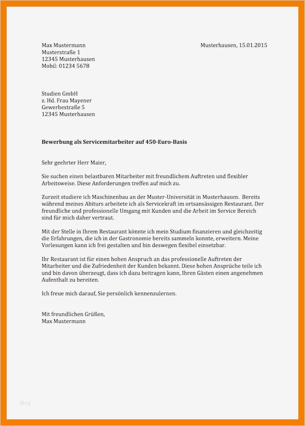 Kurzbewerbung Vorlage Elegant 9 Bewerbung Für Ferienjob