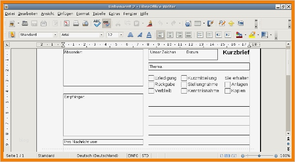 13 kurzbrief vorlage
