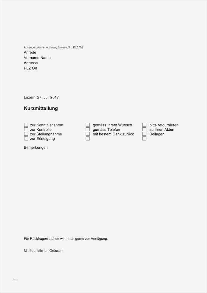 Kurzmitteilung Vorlage Schön Kurzbrief Vorlage Word Zum Ausdrucken