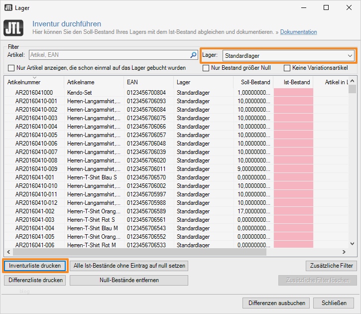 Lagerbestandsliste Excel Vorlage Genial Inventur Durchführen – Jtl Guide