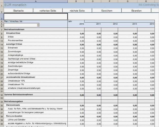 Lagerverwaltung Excel Vorlage Kostenlos Wunderbar Rs Controlling System Für Einnahmen Überschuss Rechnung