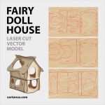 Laser Cutter Vorlagen Wunderbar Wooden Fairy Doll House Vector Plan Model for Laser Cutter