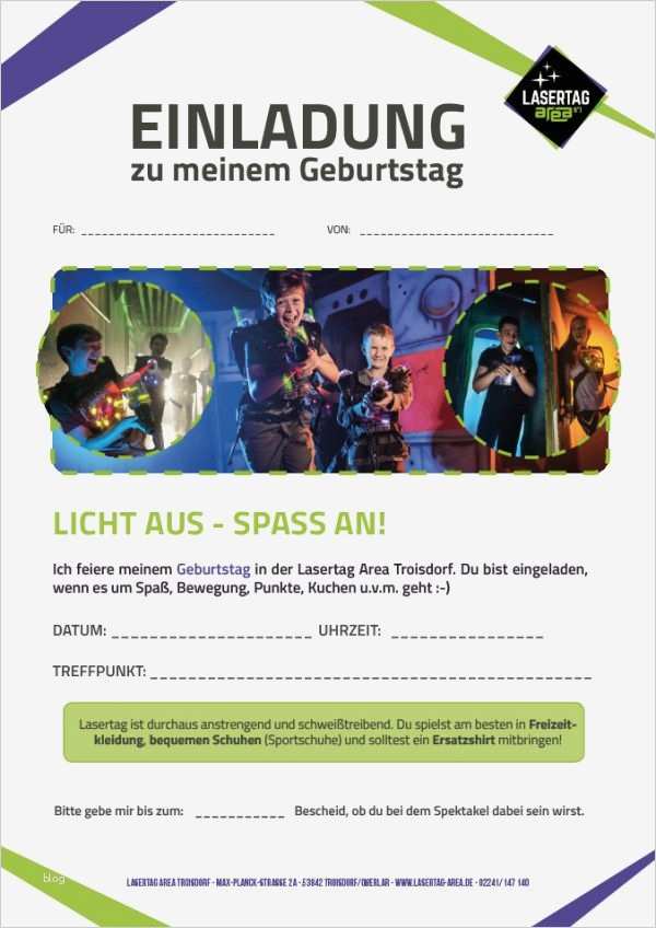 Lasertag Gutschein Vorlage Best Of Einladung Lasertag Party ⋆ Geburtstag Einladung Kostenlos