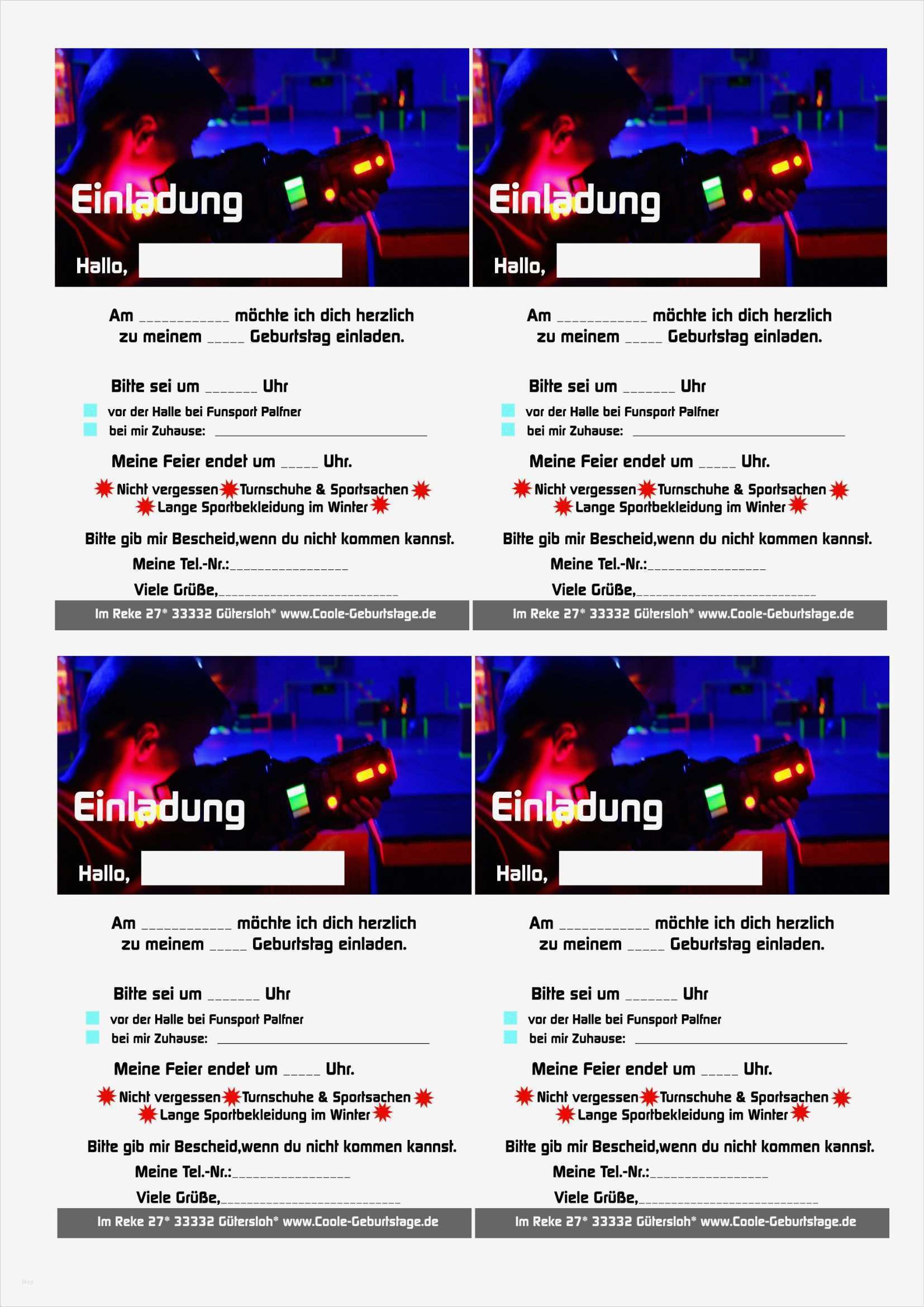 Lasertag Gutschein Vorlage Beste Einladungskarten Lasertag Kostenlos ⋆ Geburtstag Einladung