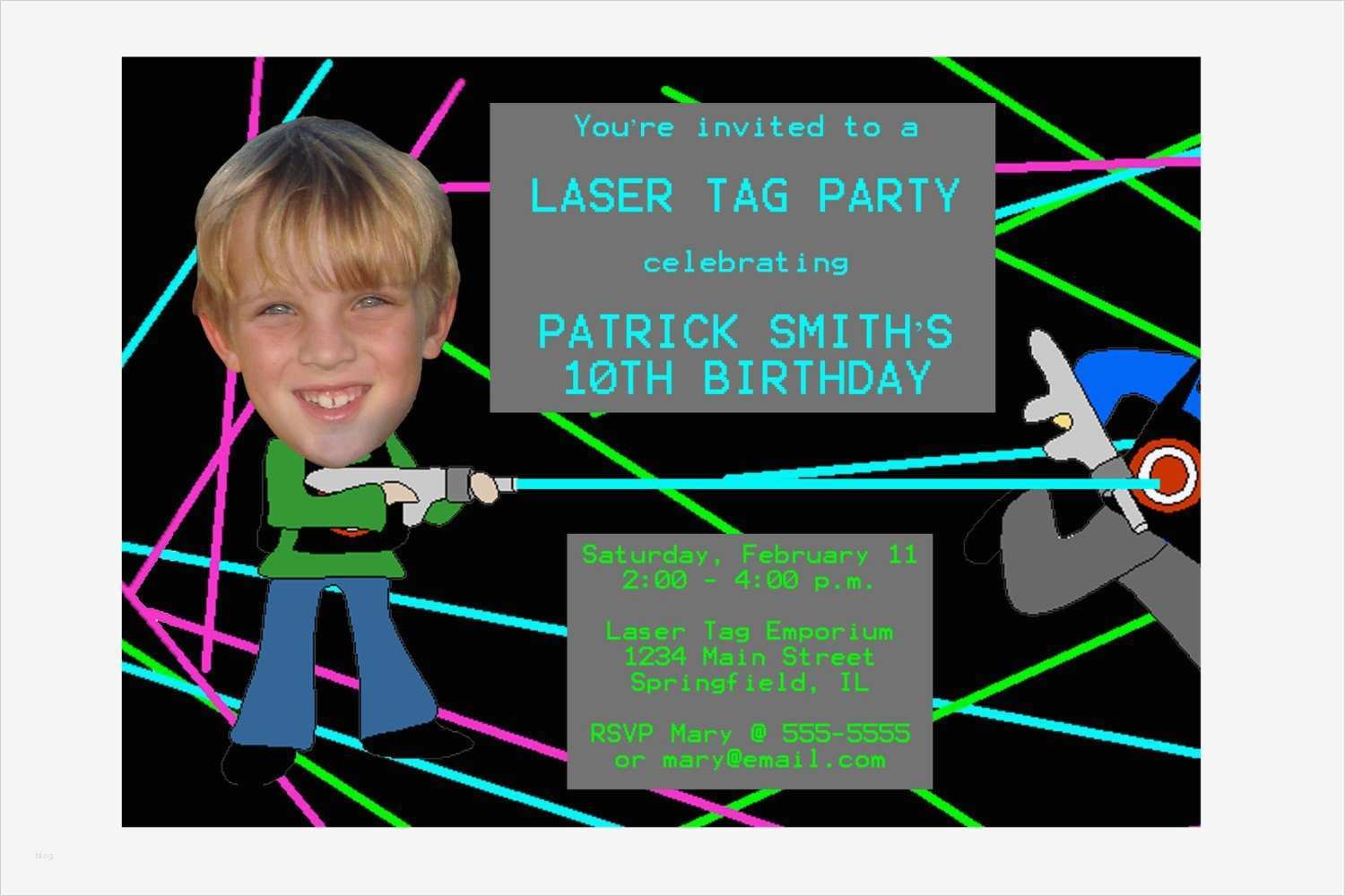 Lasertag Gutschein Vorlage Luxus Laser Tag Geburtstag Einladung Zu Einer Feier Individuelle