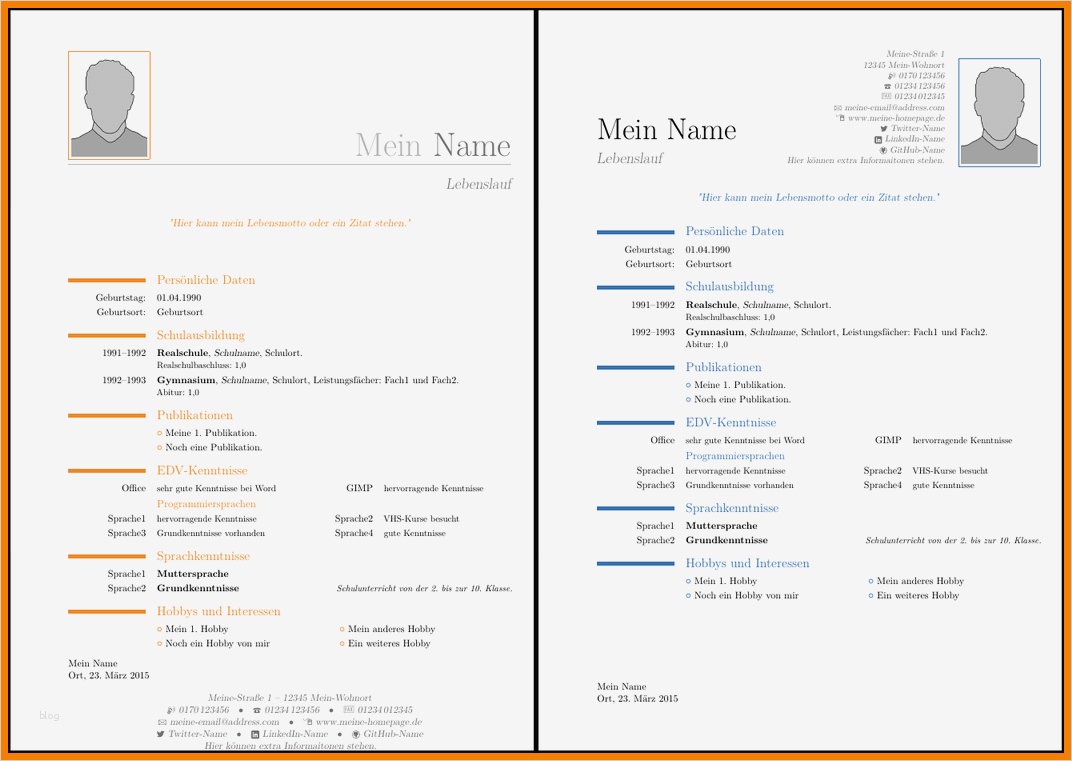 Latex Vorlage Lebenslauf Elegant 13 Lebenslauf Modern 2015