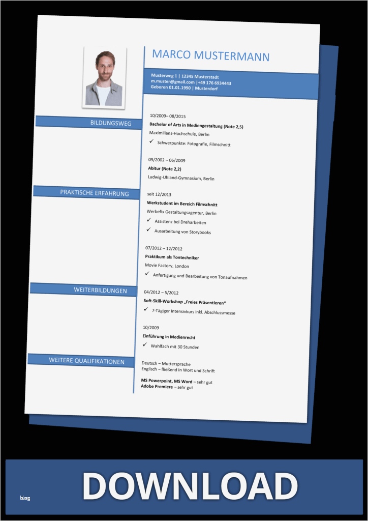 Lebenslauf Als Word Vorlage Neu Großzügig Vorlage Für Den Lebenslauf Herunterladen Fotos