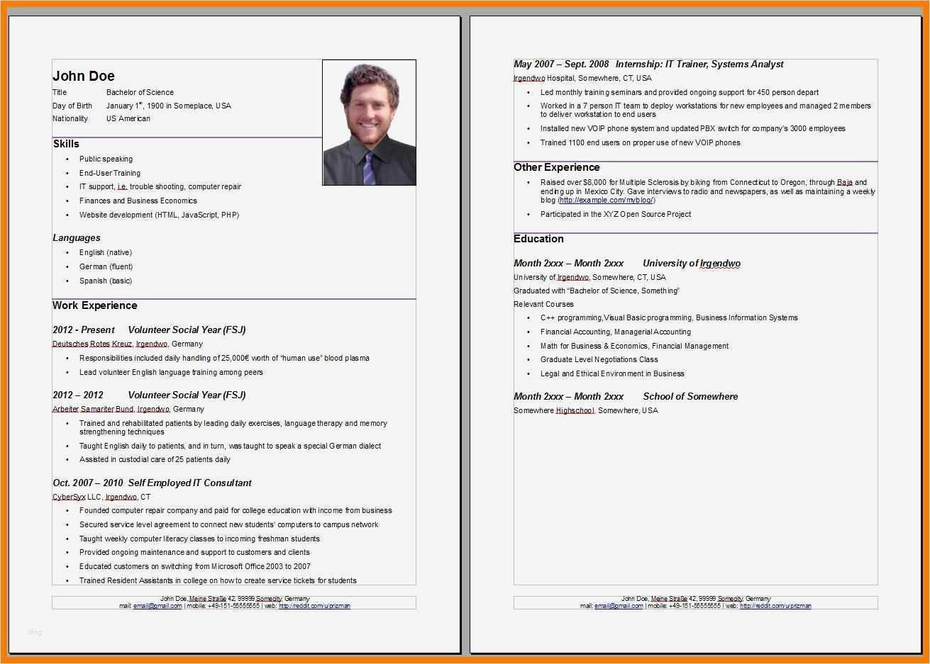 Lebenslauf Deutsch Vorlage Erstaunlich 8 Deutsch Lebenslauf format