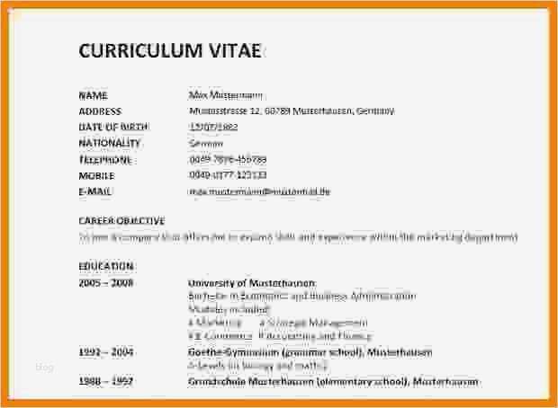 Lebenslauf Englisch Vorlage Erstaunlich 8 Englisch Lebenslauf