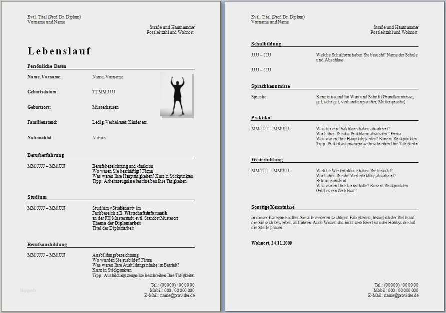 Lebenslauf Kostenlose Vorlage Cool Charmant Lebenslauf Beispiel Herunterladen Kostenlos Fotos