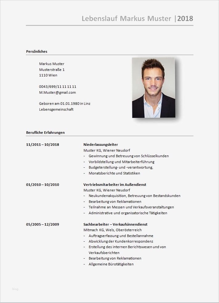 Lebenslauf Mit Bild Vorlage Einzigartig Lebenslaufvorlagen 2018 Zum Download Lebenslauf