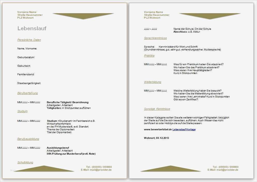 Lebenslauf Muster Vorlage Best Of Lebenslauf Beispiel Vorlage Und Muster