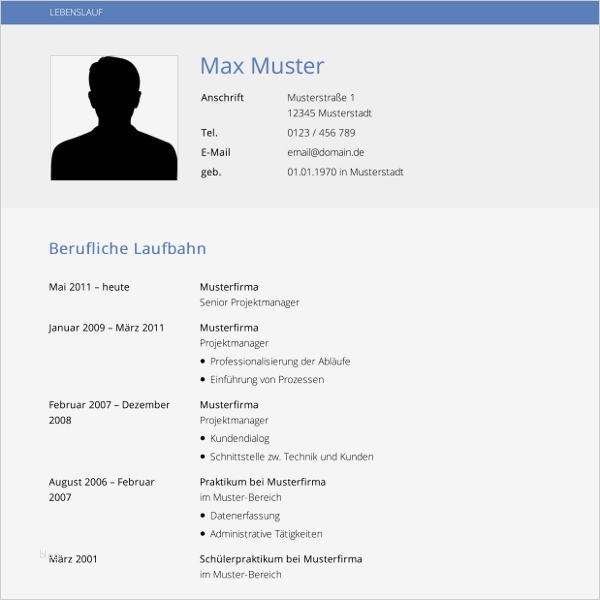 Lebenslauf Schreiben Vorlage Fabelhaft Lebenslauf Muster & Vorlagen Für Bewerbung 2018