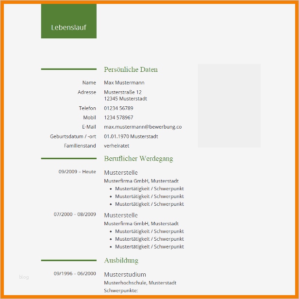 Lebenslauf Vorlage 2016 Best Of 6 Lebenslauf 2016 Muster