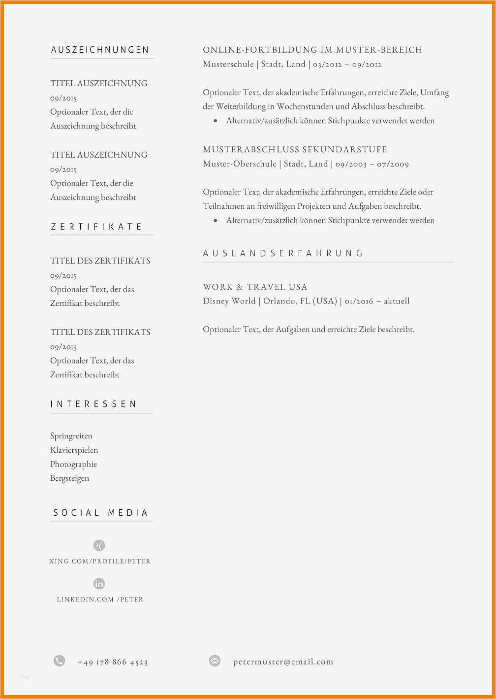 Lebenslauf Vorlage 2016 Hübsch 14 Lebenslauf Muster 2016