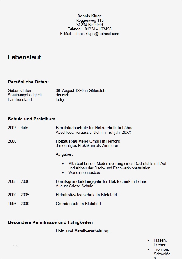 Lebenslauf Vorlage Ausbildung Luxus Bewerbung Zimmerer In Ausbildung sofort Download