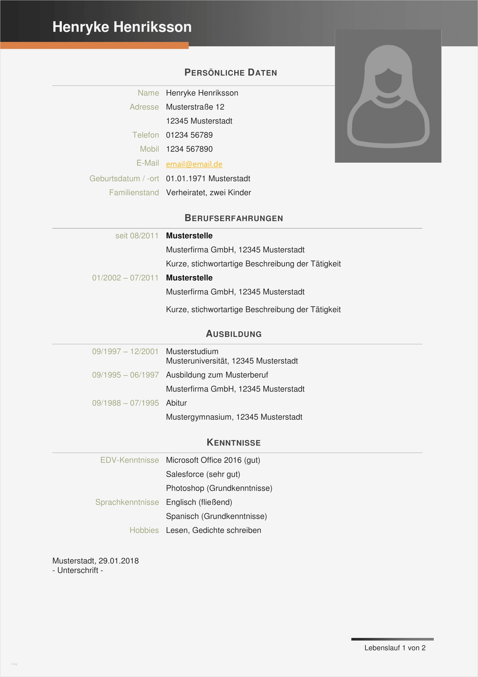 Lebenslauf Vorlage Bewerbung Angenehm Kostenlose Lebenslauf Muster Und Vorlagen Für Deine