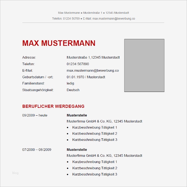 Lebenslauf Vorlage Bewerbung Süß Muster 4 Bewerbung